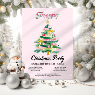 Preppy Julgran Party Inbjudningar
