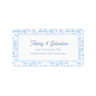 Preppy Jungle Chinoiserie Toile Adressetikett