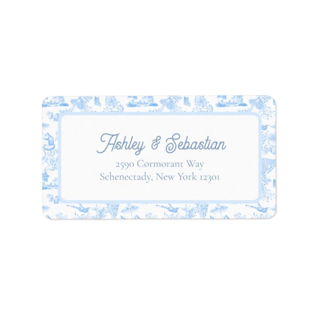 Preppy Jungle Chinoiserie Toile Adressetikett (Framsidan)