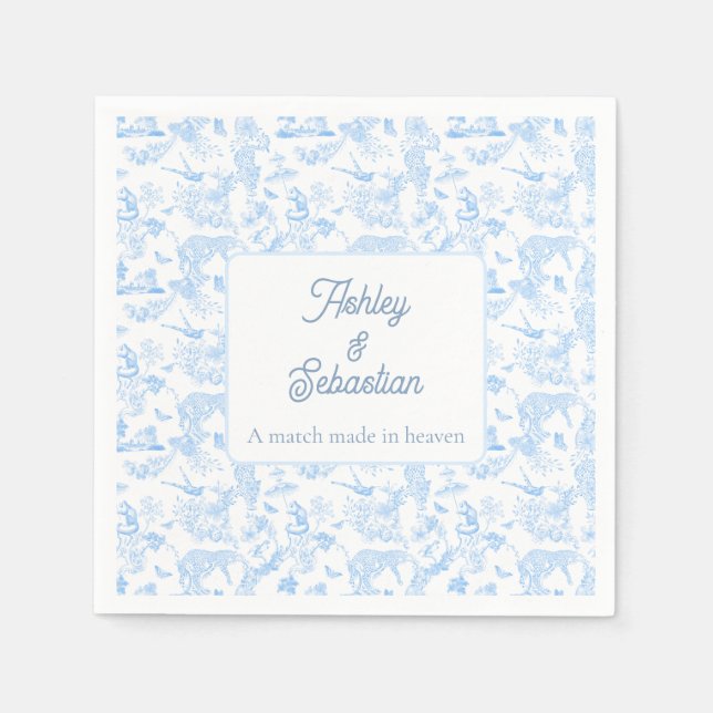 Preppy Jungle Chinoiserie Toile Pappersservett (Framsidan)