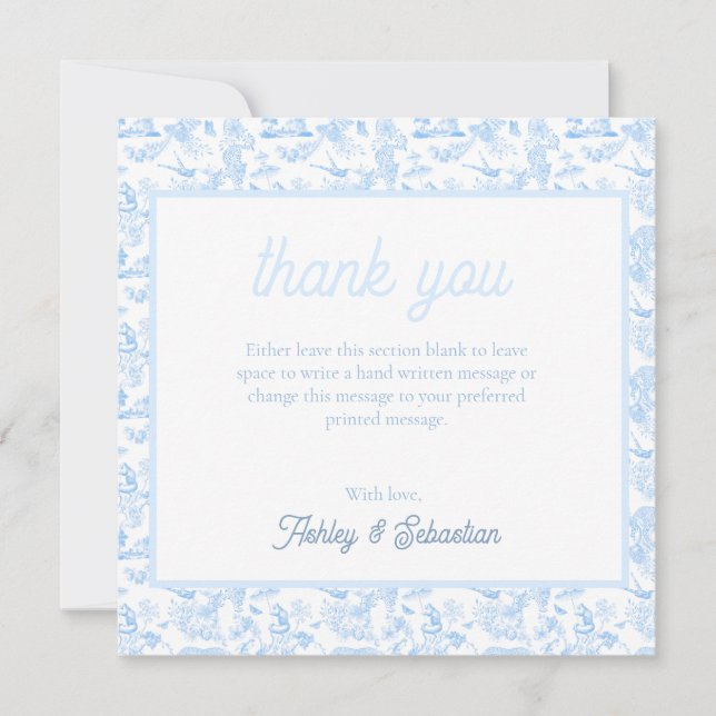 Preppy Jungle Chinoiserie Toile Tack Kort (Framsida)