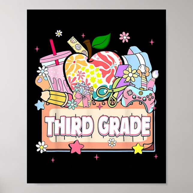Preppy Kids Third Grade Grad 2025 Preschool 3rd Gr Poster (Framsidan)