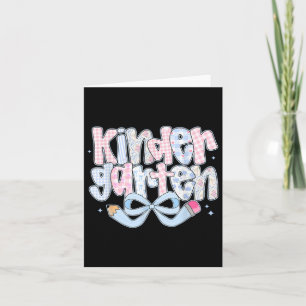 Preppy Kindergarten Coquette Bow Back to school Te Kort