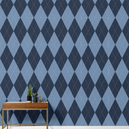 Preppy Klassisk Argyle Marinblå & Rökblå