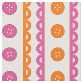 Preppy knapp skållopsrandig randig - het rosa & or tyg