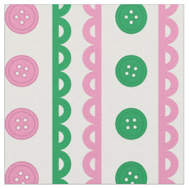Preppy knapp skållopsrandig randig i rosa & grön tyg
