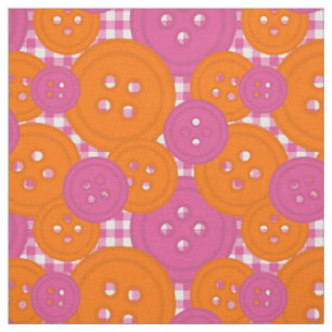 Preppy-knappar i Gingham-mönster - varmt rosa & or Tyg