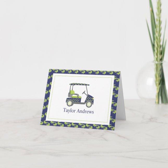 Preppy Krokodiler Handflatan Beach Golf Cart Tack Kort (Framsida)