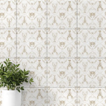 Preppy kusthummer och krabbor i sandig beige