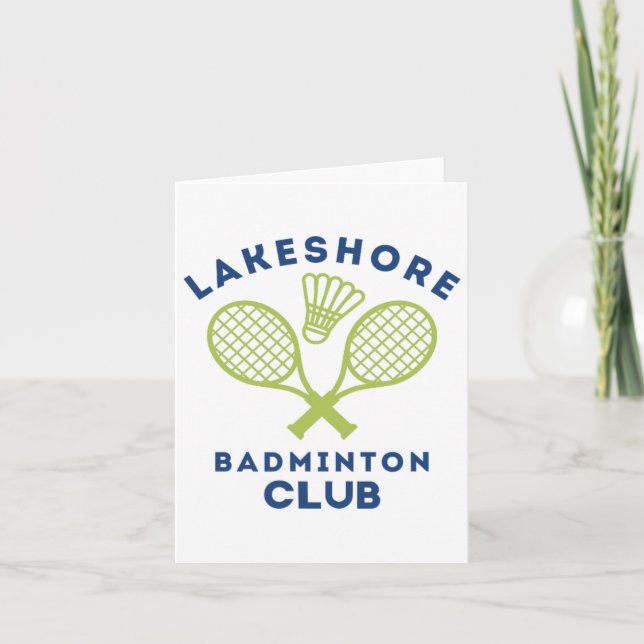 Preppy Lakeshore Badminton Klubb Cute Graphic Kort (Framsida)