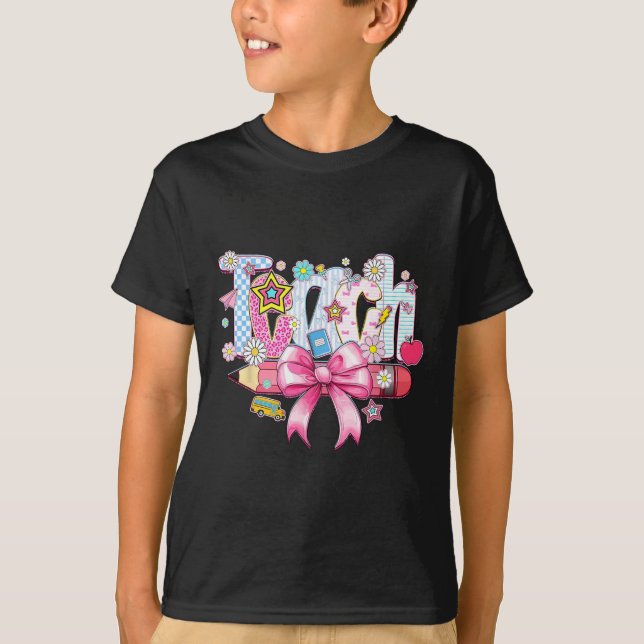 Preppy Lärare Rosa Blommig Coquette Pennb T Shirt (Framsida)