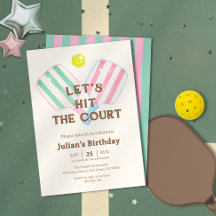 Preppy Låt oss Slå Court Pickleball Birthday