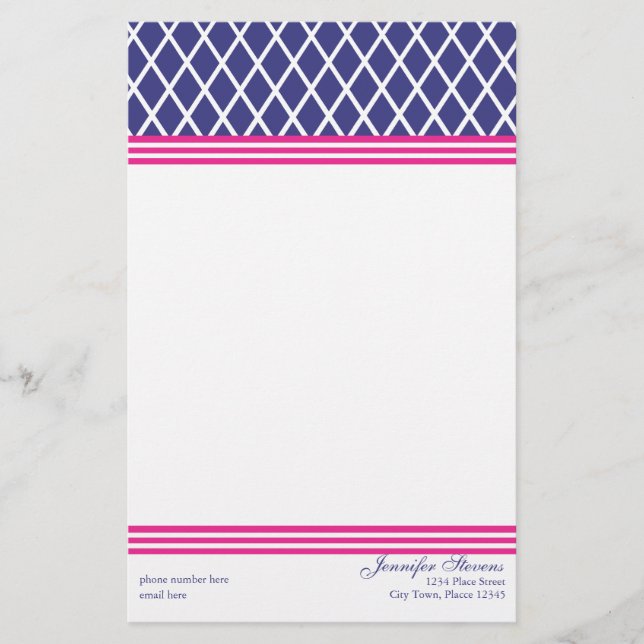Preppy Lattice Brevpapper (Framsida)