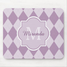 Preppy Light Lila Argyle Girly Monogram och Namn