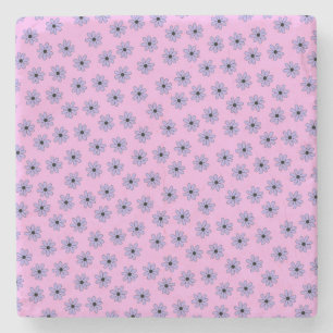 Preppy Lila Blue Hippie Flower Mönster Stenunderlägg