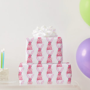 Preppy Little Rosa Bow Baby Shower Girl Rabbit Presentpapper