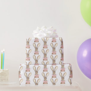 Preppy Little Rosa Bow Flicka Rabbit Coquette Presentpapper