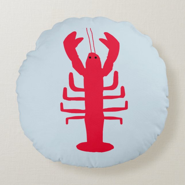Preppy Lobster Pillow Rund Kudde (Framsidan)
