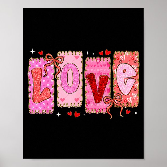 Preppy Love Valentine Nk Coquette Bow Girl Women K Poster (Framsidan)