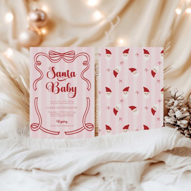 Preppy Loveshack Santa Baby Baby Shower  Inbjudningar (Skapare uppladdad)