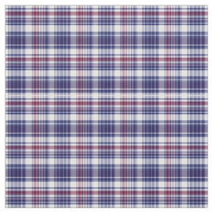 Preppy Madras för Burgundy marinvit pläd Sz2#1 Tyg