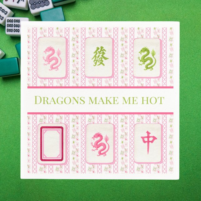 Preppy Mahjong Dragons gör mig Hett funny Pappersservett (Skapare uppladdad)