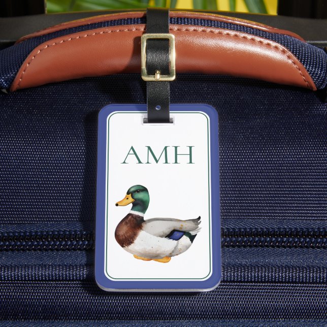 Preppy Mallard Anka Monogram Bagagebricka (Framsida Insitu 2)