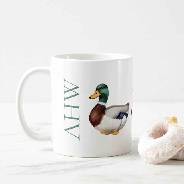 Preppy Mallard Anka Monogram Kaffemugg (Med munk)