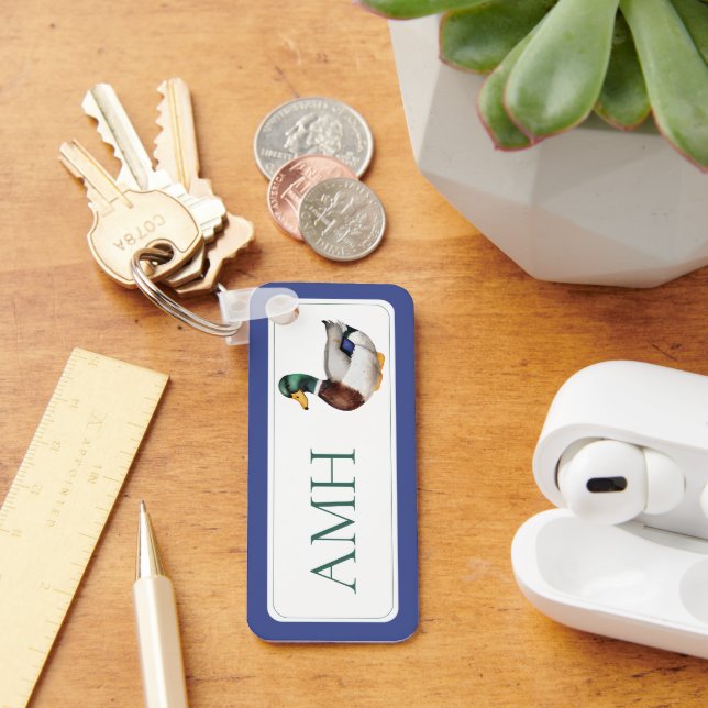Preppy Mallard Anka Monogram Nyckelring (Skrivbord)