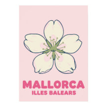 Preppy Mallorca Flower Poster – Pink Aesthetic