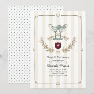 Preppy Margs & Matrimony Monogram Möhipparty Inbjudningar
