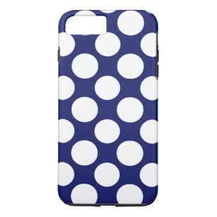 Preppy marinblått vitpolka dotsmönster