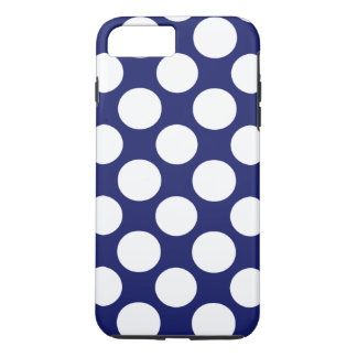 Preppy marinblått vitpolka dotsmönster