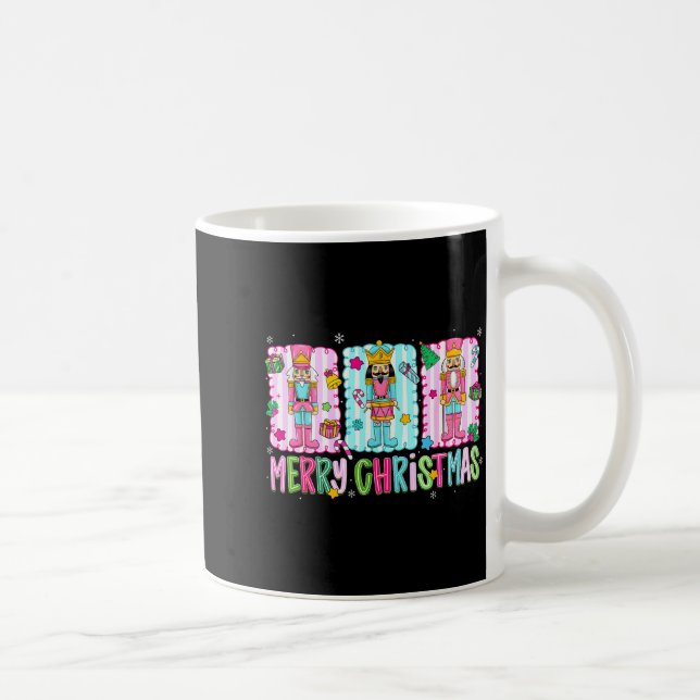 Preppy Merry Christmas Cute Nk Nutcracker Girl Wom Kaffemugg (Höger)