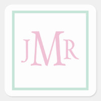 Preppy Mint grönt & Rosa Monogram