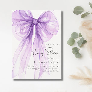 Preppy Mjuk Lilafärgad Rosett Coquette Ren Babyfir Inbjudningar
