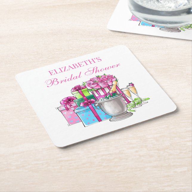 Preppy Möhippa Gifts Champagne Ro Underlägg Papper Kvadrat (Vinklad)