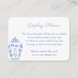 Preppy Monogram Ginger Jar Bröllopsdisplay Dusch  Tilläggskort