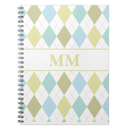 Preppy Monogram Initial Anteckningsbok