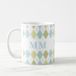 Preppy Monogram Initial Kaffemugg