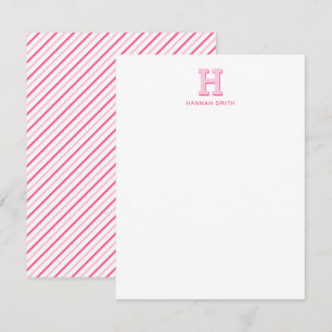 Preppy Monogram och Rand Anteckningskort