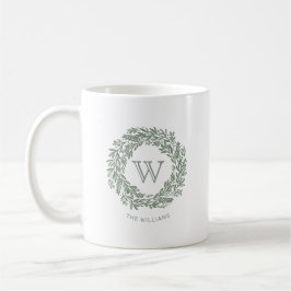 Preppy Monogram Sage Grönt WAN Kaffemugg
