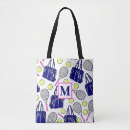 Preppy Monogram Tennis Navy Tygkasse