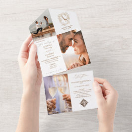 Preppy Monogram Vapensköld 3 Photo QR Code Chic Br