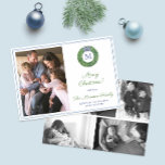 Preppy Monogram Wandeand Photo Collage jul Julkort<br><div class="desc">* Photo kredit: Photography © Storytree Studios, Stanford, CA ** / A classy God jul Card design med en enkel och elegant boxwood wandeans med marin och vit bog och plats för sex familjefotografier. Vattenfärgen inslag hade ursprungligen målats av mig i vattenfärger på 100 % papper bomull innan den skannades...</div>