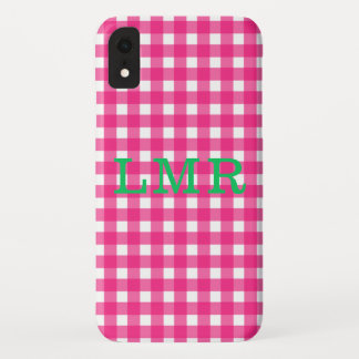 Preppy MonogramGinghamIPhone XR fodral