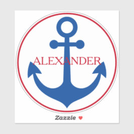 Preppy Nautical Anchor Personalized Klistermärken