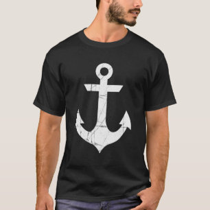Preppy Nautical Boat Anchor Distress T Shirt