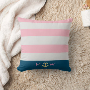 Preppy Nautical Monogram Dekorativ kudde