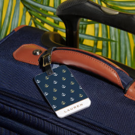 Preppy Nautical Monogram Luggage Tag Bagagebricka